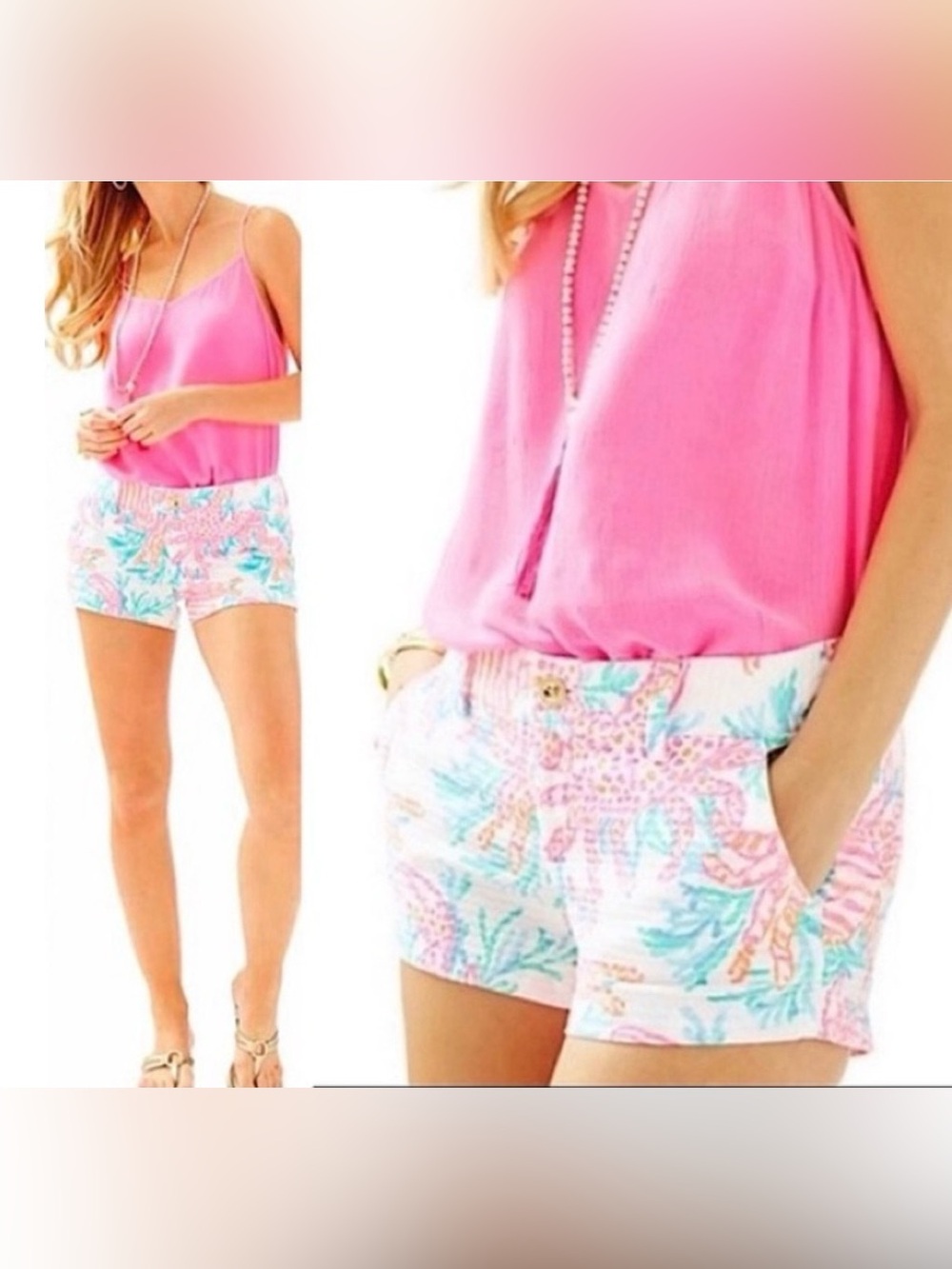 Lilly Pulitzer Getting Steamy Walsh Shorts 100% Cotton Size 4